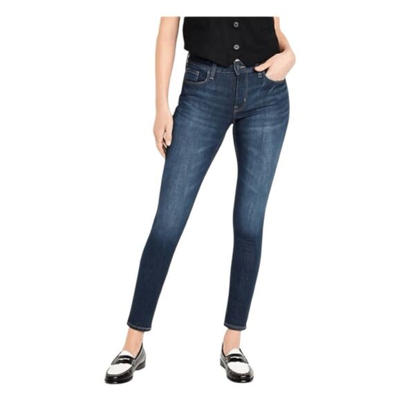 Old Navy Mid-Rise Rockstar Super-Skinny Jeans Blue Medium Stretch Denim 2 - Picture 1 of 7